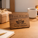 "I Am Rich” Abundance Fridge Magnet  | Law of Attraction Decor | Manifestation Gift